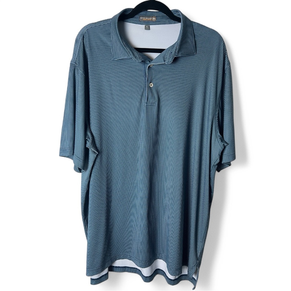 Peter Millar‎ - Men’s Summer Comfort Polo Checkered Print Golf - Sz. XL